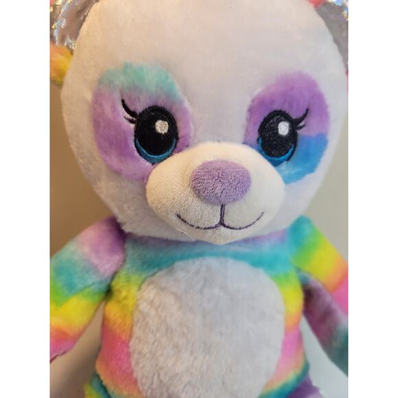 Build A Bear BAB 2020 Rainbow Striped Panda Plush Stuffed Animal Toy 16" - Picture 3 of 7